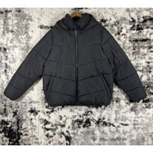 Gerry Puffer Jacket Womens Size Large Black Full Zip Hooded‎ Winter Outdoors